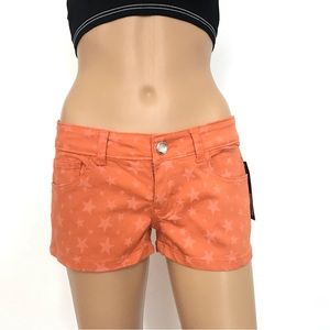 Women Juniors Teens Stars Print Low Rise Denim Jeans Shorts Pants 5